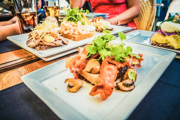 Tradisjonelle Danske Smørbrød Plate – stockfoto