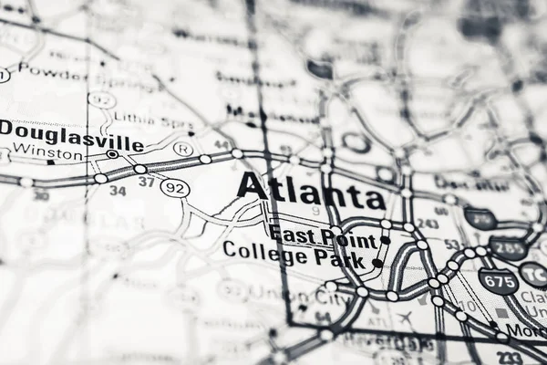Atlanta on USA map background