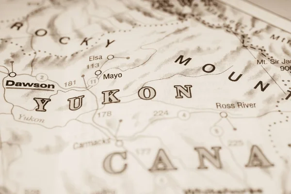 Yukon Canadá Mapa Fondo — Foto de Stock