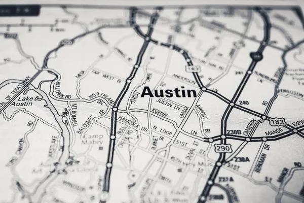 Austin Usa Mapa Fundo — Fotografia de Stock