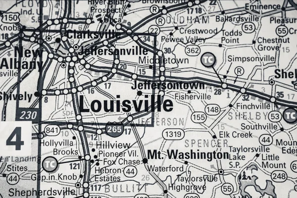 Louisville Mapě Usa Cestovní Zázemí — Stock fotografie