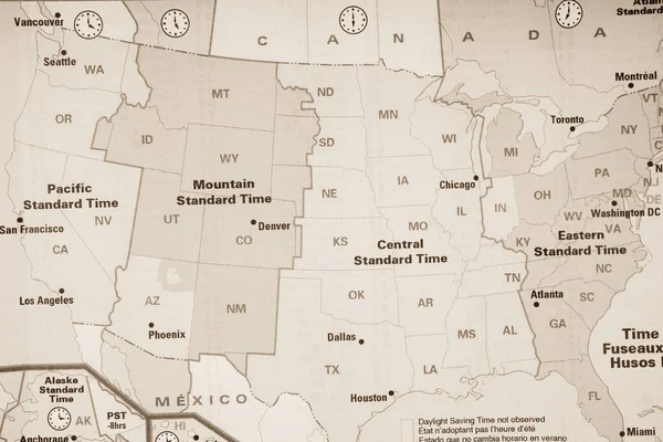 Mapa Huso Horario Fondo — Foto de Stock