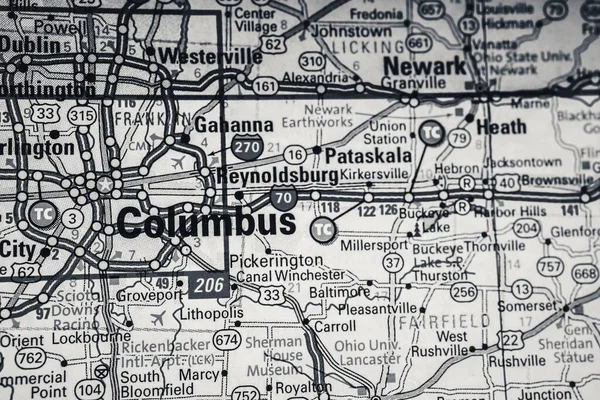 Columbus Usa Kaart Achtergrond — Stockfoto