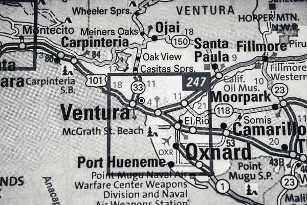 Ventura Usa Mapa Tarvel Fundo — Fotografia de Stock