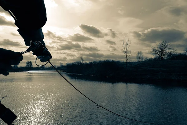 Pesca Descanso Rural Antecedentes Sobre Tema Recreação — Fotografia de Stock