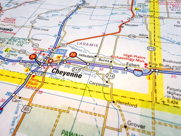 Cheyenne Usa Map — Stock Photo, Image