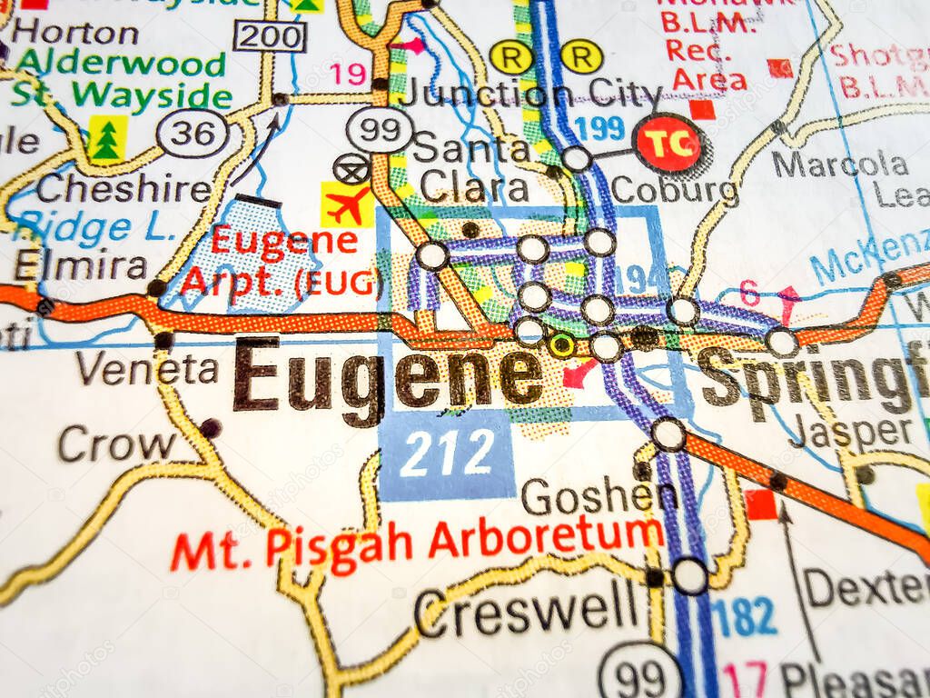 Eugene USA map background