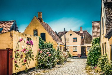 Resimli bir köyde güzel bir Danimarka mimarisi