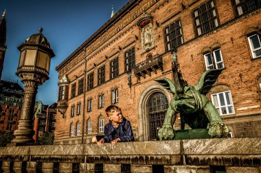 Kopenhag, Danimarka - 23 Temmuz 2019. Kopenhag Şehri, Danimarka, İskandinavya. Güzel bir yaz günü