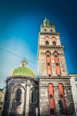 Muhteşem kış Lviv mimarisi ve sokakları