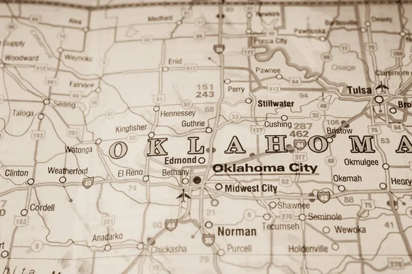 Oklahoma Usa Mapa Pozadí — Stock fotografie