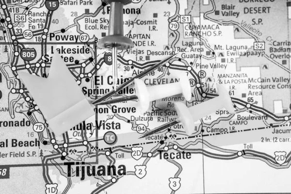 Tijuana Usa Map Travel Background — Stockfoto