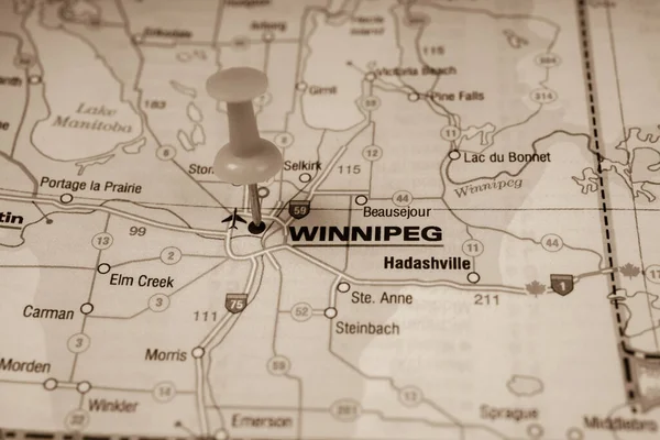 Winnipeg Mapa —  Fotos de Stock