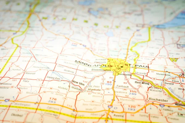 Minneapolis Map — Stock Photo, Image