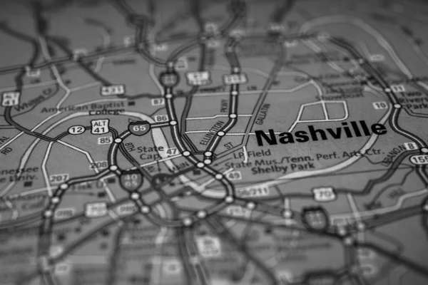 Nashville Usa Cestovní Mapa Pozadí — Stock fotografie