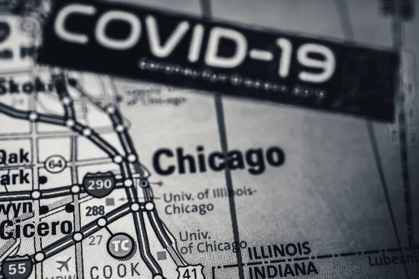 Chicago Coronavirus Covid Karantina Geçmişi — Stok fotoğraf