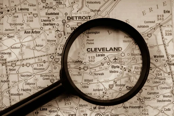 Cleveland Usa Carte Arrière Plan — Photo