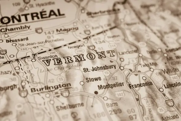 Vermont Sur Carte Usa — Photo