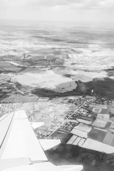 Vista Desde Ventana Del Avión Ala — Foto de Stock