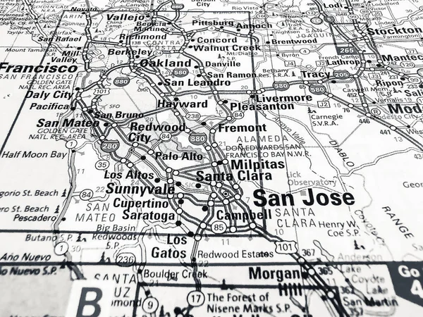 San Jose Kaart Van Verenigde Staten — Stockfoto