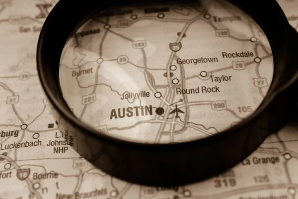 Austin Usa Mapa Viagens Fundo — Fotografia de Stock