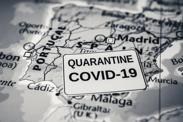 Spanyolország Coronavirus Covid Karantén — Stock Fotó