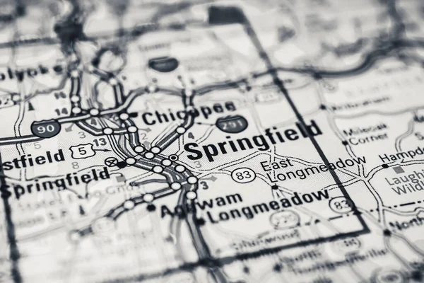 Springfield Sur Carte Voyage Usa — Photo