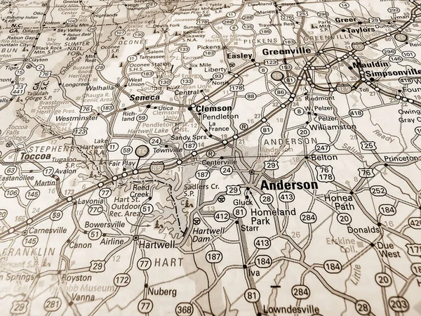 Greenville Στον Χάρτη Των Ηπα — Φωτογραφία Αρχείου
