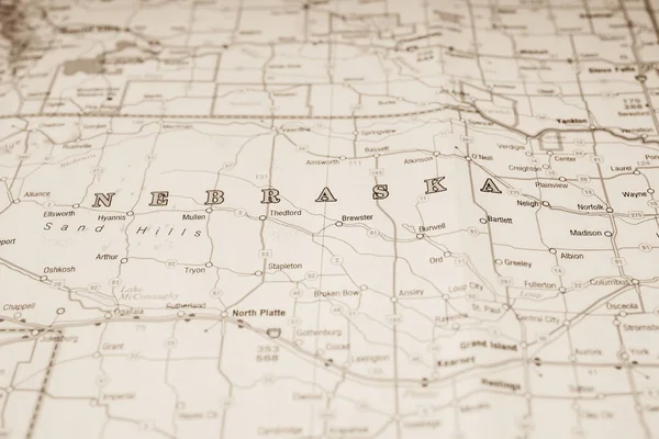 Nebraska Staat Kaart — Stockfoto
