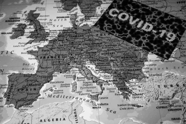 Europa Mappa Coronavirus Covid Quarantena — Foto Stock
