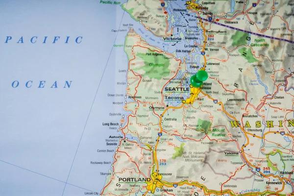 Seatle Washington Mapa — Fotografia de Stock