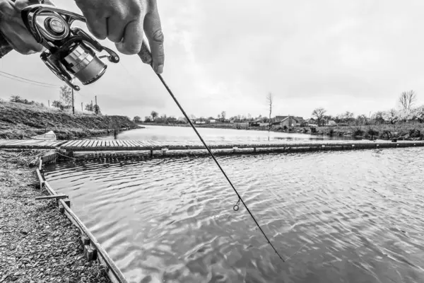 Pesca Descanso Rural Contexto Sobre Tema Recreación —  Fotos de Stock