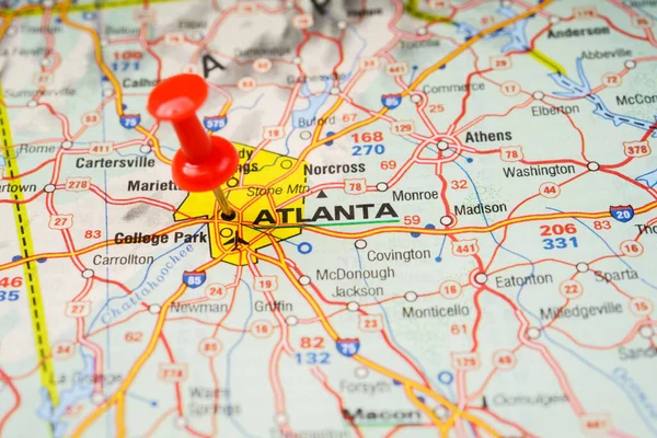 Atlanta Sur Fond Carte Usa — Photo