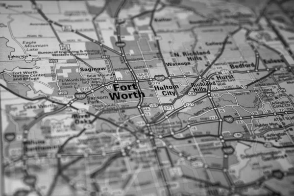 Fort Worth Usa Travel Map Background — Stock Photo, Image