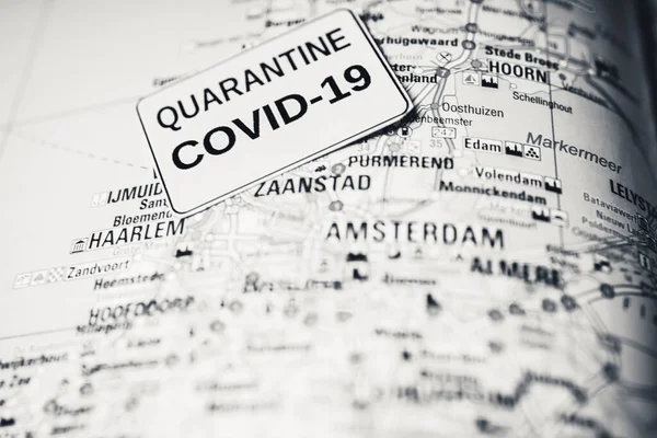 Amsterdam Coronavirus Covid Quarantaine Achtergrond — Stockfoto
