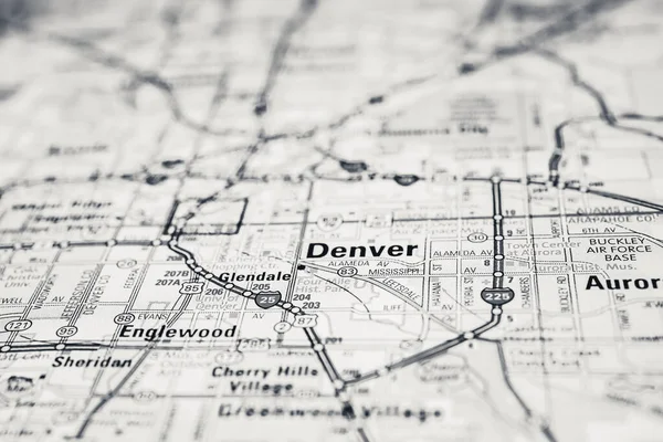 Denver Usa Mapa Viaje Fondo — Foto de Stock