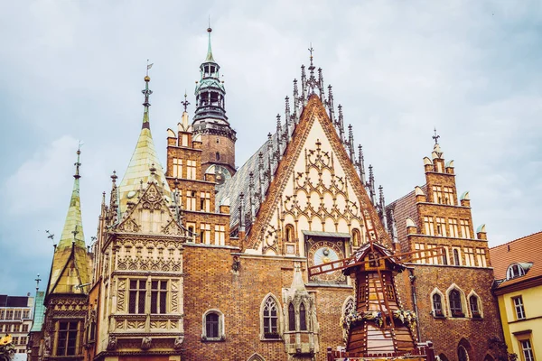 Prachtige Marktplein Wroclaw Mooie Oude Huizen — Stockfoto