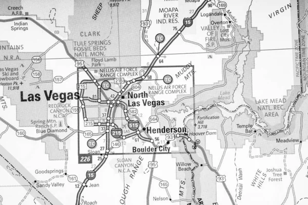 Las Vegas Mappa Usa Sfondo Viaggio — Foto Stock