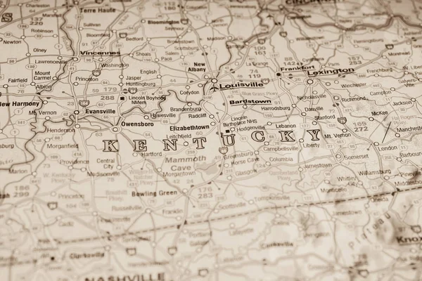 Kentucky Staat Amerikaanse Kaart Achtergrond — Stockfoto