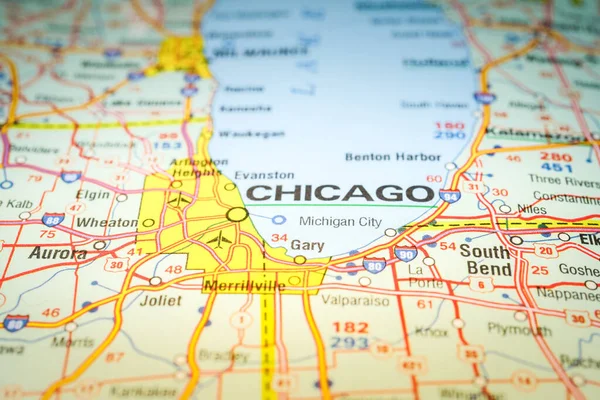 Chicago Mapa — Fotografia de Stock