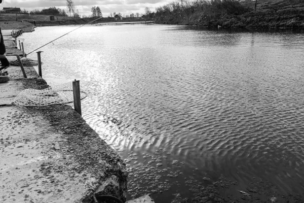 Pesca Descanso Rural Antecedentes Sobre Tema Recreação — Fotografia de Stock