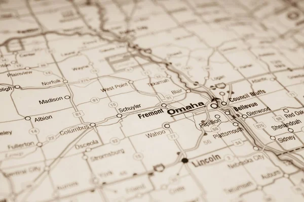 Omaha Mapa — Fotografia de Stock