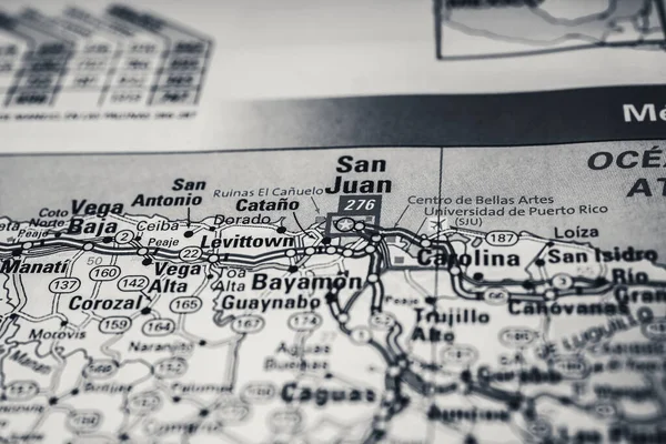 Карта Путешествия Сан Хуан Мексике — стоковое фото