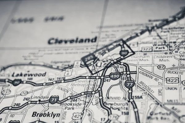 Cleveland Usa Mapa Viajes Fondo — Foto de Stock