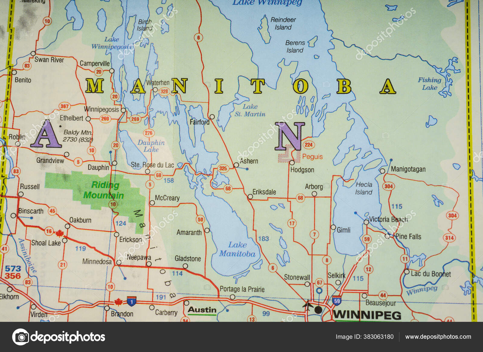 Manitoba State Map Stock Photo by ©aallm 383063180