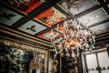 Kopenhag, Danimarka - 24 Temmuz - 24 Temmuz 2019 'da Danimarka' nın başkenti Kopenhag 'da Kral IV. Christian tarafından inşa edilen Rosenborg Kalesi