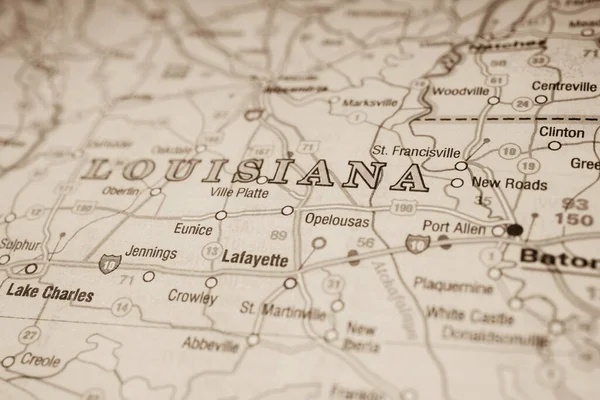 Louisiana Usa Mapa Fundo — Fotografia de Stock