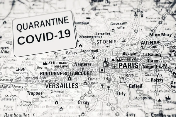 Paris Coronavirus Covid Karantän Bakgrund — Stockfoto