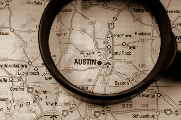 Austin Usa Mapa Viagens Fundo — Fotografia de Stock