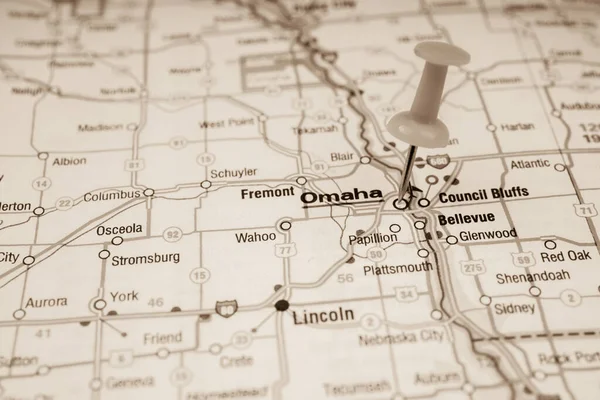 Omaha Sulla Mappa — Foto Stock